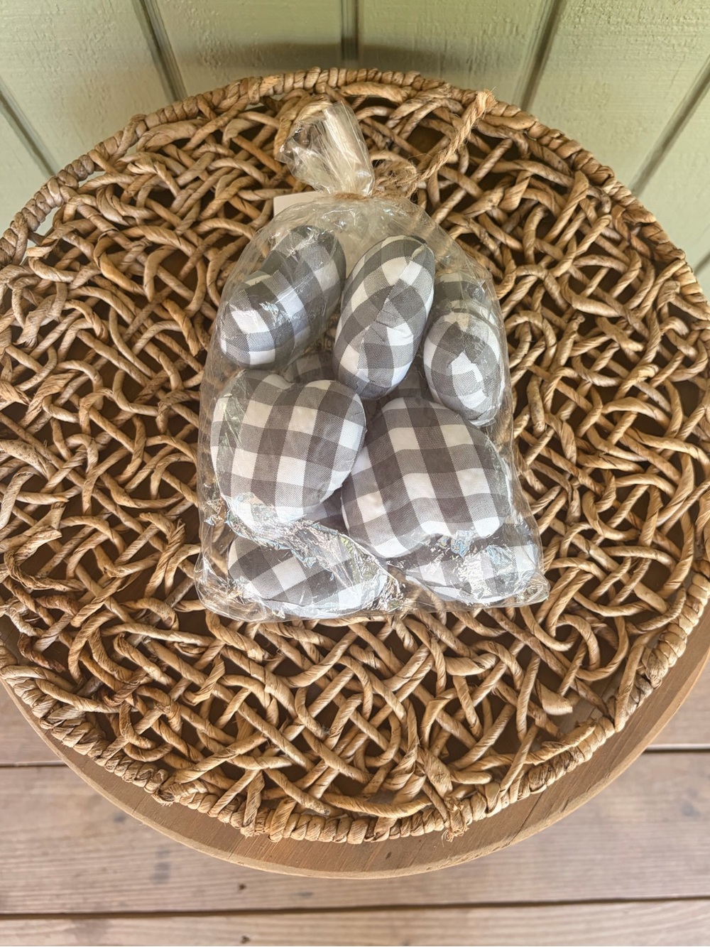 Hobby Lobby Grey Buffalo Check Fabric Heart Bowl Filler Set 8pc Valentine NWT